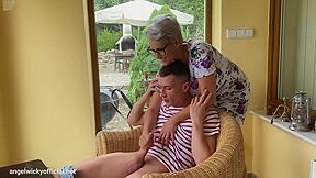 Horny Dude Caught Masturbating By Stacked Stepmom