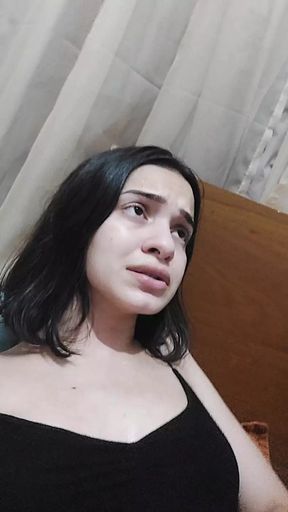 Fingering wet pussy at Christmas with creampie, horny holidays!