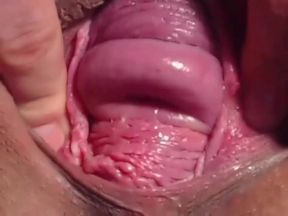 Huge objects in pussy, dp, squirt ,cervix show