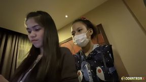 JohnTronX - Slim Thai babe gets her tight hairy pussy plowed