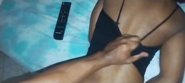 Daddy its late! No stop!! Sexy black stepdaughter gets bbc creampie