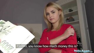 Public Agent Hot Blondes Gets a Mouthful of Cum after Fucking for Cash