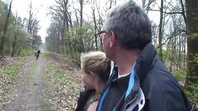 Wild German babe gets banged by two loaded cocks at the same time