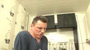 Attractive German maid in stockings fucks a repairman