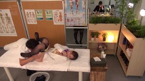 Three Asian Bombshells Tease Sky Miles with Leggy Lapdances &amp; Soaking Squirts in Exclusive POV Club Massage