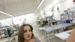 Neighbor's Hot Encounter - Tattooed Brunette Sucks and Fucks Hard Until She Screams