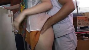 Japanese housewife seduced into first anal and DP MMF threesome