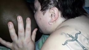 Bbwbootyful sucking licking BBC Nata4sex balls &amp; ass stroking his dick swallowing his cum