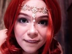 Redhead close up of her very big pussy