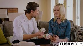 Petite babysitter does anal with a cheating husband for money