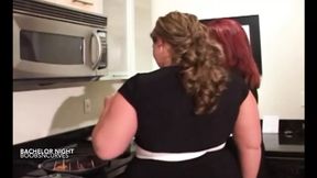 Huge boob waitresses fucking a bunch of guys at a party