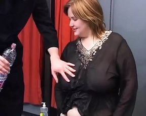 BBW German chick rides fat cock