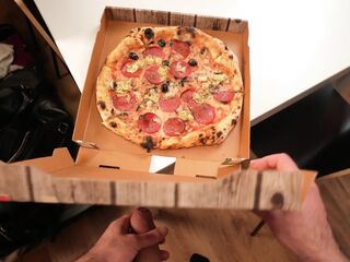 Nikas delivery bang with pizza delivery dude