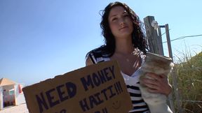 Curly Haired 18-Year-Old Whore Sucking Stranger's Dick