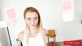 ”Skinny Flexible Teen w Unshaved Cooter Spreads Wide”