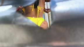 Girls watched by the dressing room hole