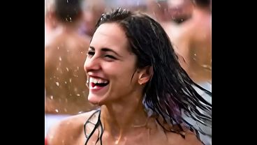 TEEN GFs show off their huge natural tits while dancing topless at the beach