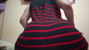 Perla Sofia in a dress without underwear