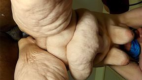 Big fat woman get fucked real hard, then old guy black cock started pumping huge loads of cum inside her pusssy - big ass BBW