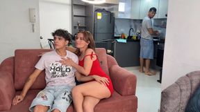 Big ass stepmother enjoys her stepson what her cuckold husband doesn't give her.