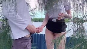 Student gets doggy style outdoors