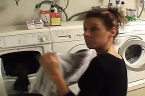 Attractive German babe riding a cock with her trimmed pussy