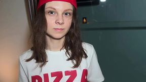 Cute Slim Petite Pizza-girl Lets the Client Fuck Her Hard To Compensate Him For the Eaten Pizza