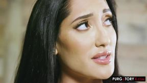 Busty Latina mom seduced by her priest during confession - cosplay hardcore