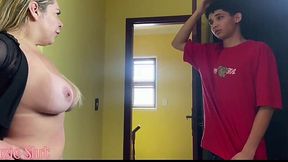 Busted naked by my step-son-in-law, I couldn't resist his throbbing cock and let him fuck my ass silly