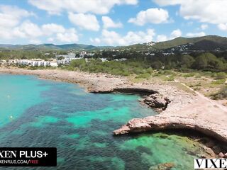 VIXEN Nice-looking Golden-haired Lily Blossom Shares Sexy Bestie Emiri Momota With Boyfriend In Surprise Three-some