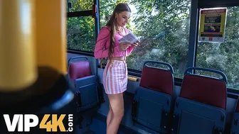 Debt collector fucks Arina Shy in leather lingerie outdoors