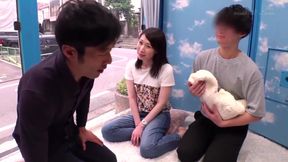 Sneaky Asian Brunette Flashes Huge Dick in Magic Mirror