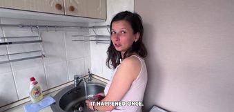 Busty stepmom cannot say no to him and takes his dick inside POV