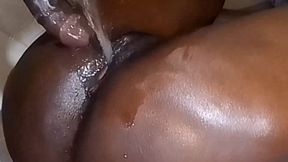 Look at how she squirt uncontrollably with this first fucking position that let my fat dick dig deep down that tight pussy