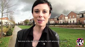 Short haired brunette takes a BBC in her asshole