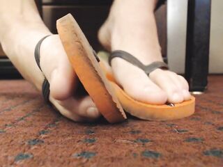 Abby's feet flip-flop closeups
