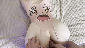 Petite anime blonde in stockings POV anal fuck