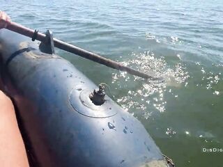 Real pair Having anal sex in a boat right in the centre of the lake