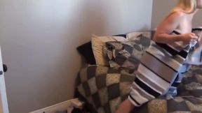 redhead boy with small cock cant fuck his busty roommate