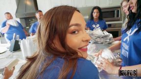 Rissa May’s Busty Charm in a Bank of Desire