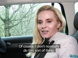 Public Agent Golden-Haired MILF with Big Bazookas Screws a Stranger for Cash