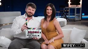 Slutty MILF Sienna Rae fucks with two young studs in front of her cuckold husband