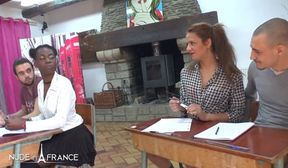 squirting french ebony gets buggered