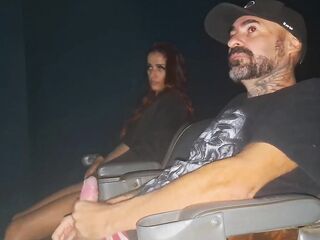 Wife in porn cinema with strangers gets cumshots!