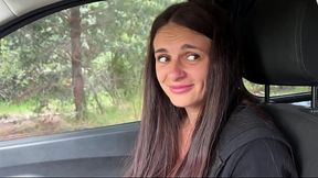 Amateur brunette girlfriend gets creampied in public