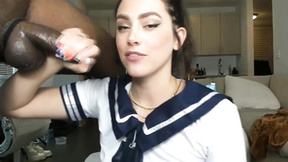 ”Lustful Girl Wildly Sucks a monster cock”