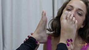 Blonde and Redhead Foot Worship in Yoga Pants!