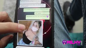 Full service master! Busty Latina cleans my cock with her mouth and her huge tits