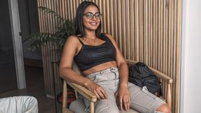 ”Nerdy dorm latina teen with glasses turns the casting set on FIRE!!!”