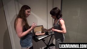 ”Titty Alice Maze comforts her step mom Lucy Love with sex toys”